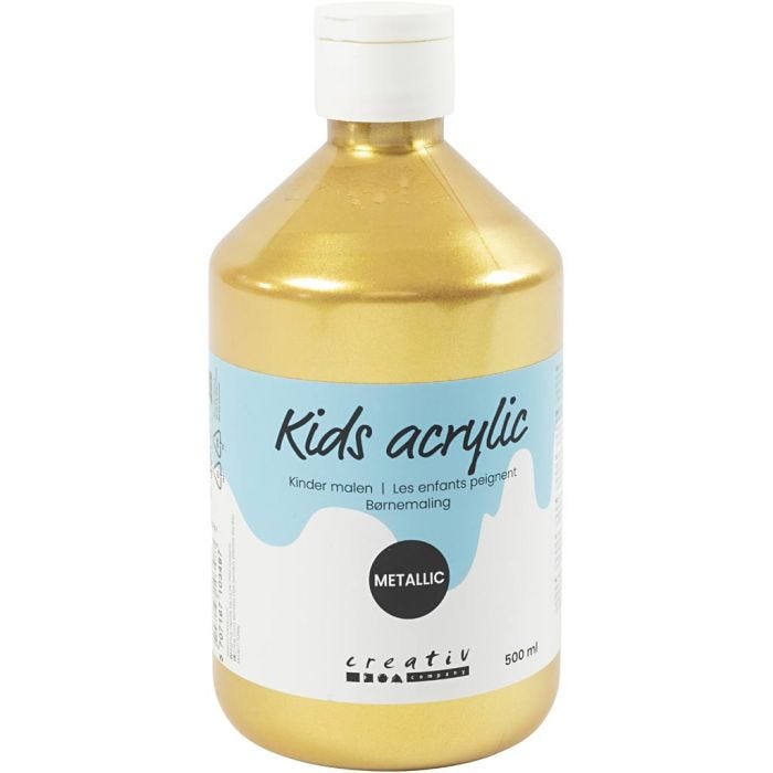 Acrylverf Metallic, metallic, goud, 500 ml/ 1 fles