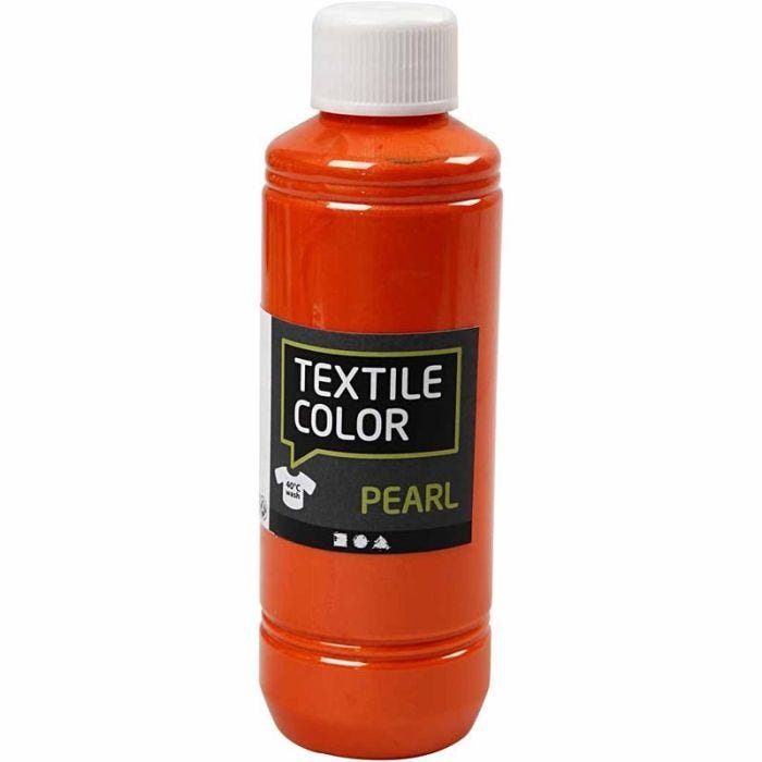 Textielkleur, parelmoer, oranje, 250 ml/ 1 fles