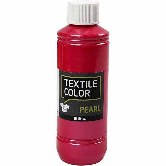 Textielkleur, parelmoer, roze, 250 ml/ 1 fles