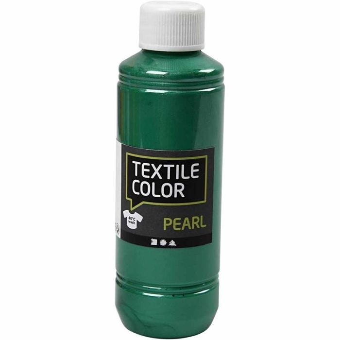 Textielkleur, parelmoer, groen, 250 ml/ 1 fles