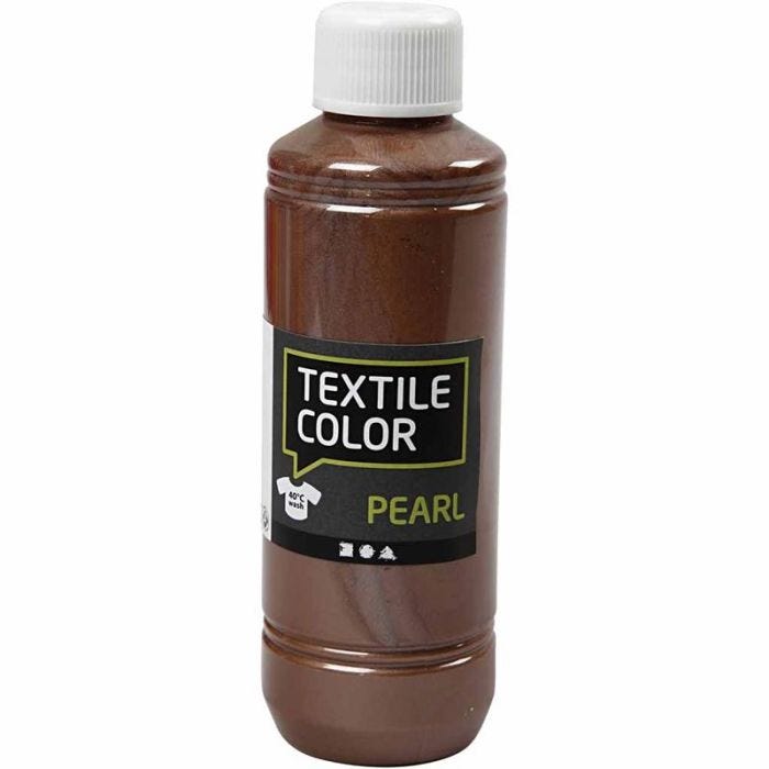 Textielkleur, parelmoer, bruin, 250 ml/ 1 fles