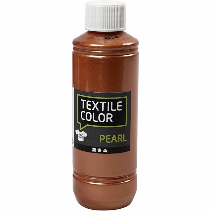 Textielkleur, parelmoer, koper, 250 ml/ 1 fles