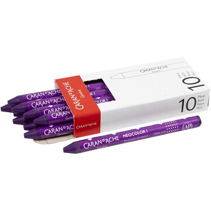 CARAN D’ACHE Neocolor I, L: 10 cm, dikte 8,5 mm, lilac (110), 10 stuk/ 1 doos