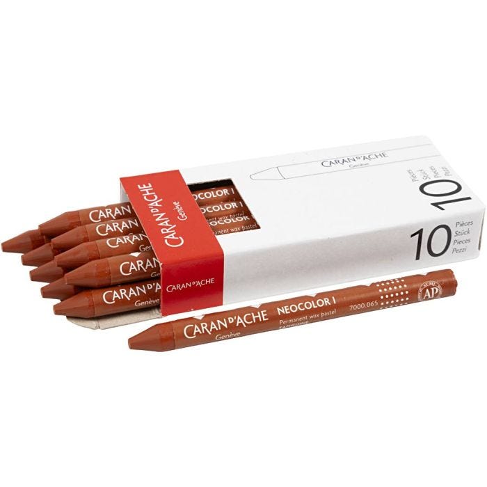 CARAN D’ACHE Neocolor I, L: 10 cm, dikte 8,5 mm, russet (065), 10 stuk/ 1 doos