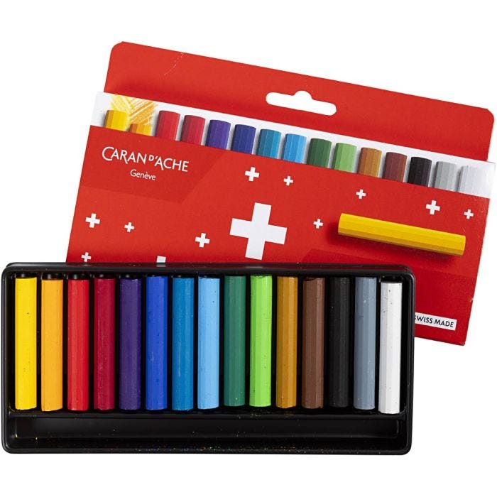 CARAN D’ACHE Neocolor I, Junior, L: 5 cm, dikte 8,5 mm, diverse kleuren, 15 stuk/ 1 doos