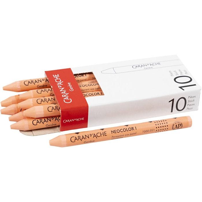 CARAN D’ACHE Neocolor I, L: 10 cm, dikte 8,5 mm, salmon (051), 10 stuk/ 1 doos
