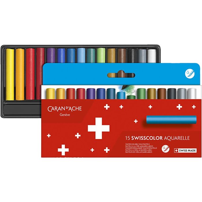 CARAN D’ACHE Neocolor II, Junior, L: 5 cm, dikte 8,5 mm, diverse kleuren, 15 stuk/ 1 doos
