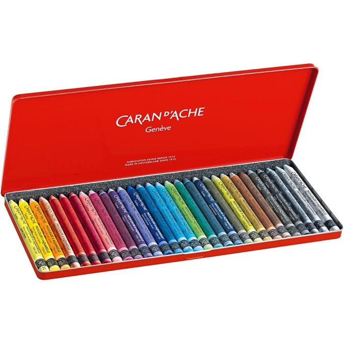 CARAN D’ACHE Neocolor II, L: 10 cm, dikte 8,5 mm, diverse kleuren, 30 stuk/ 1 doos