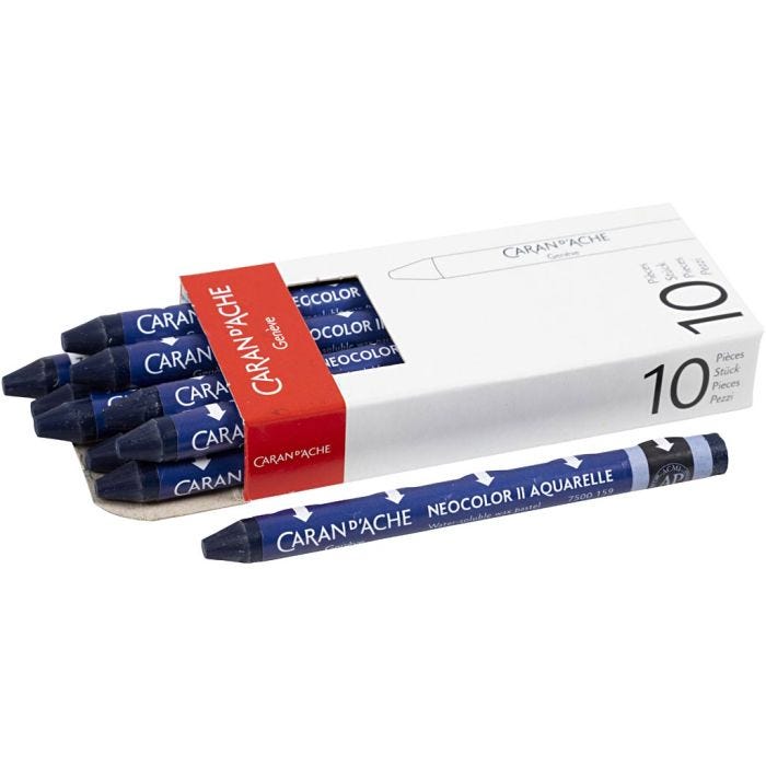 CARAN D’ACHE Neocolor II, L: 10 cm, dikte 8,5 mm, prussian blue (159), 10 stuk/ 1 doos