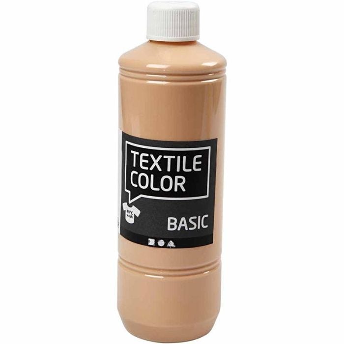Textielkleur, licht beige, 500 ml/ 1 fles