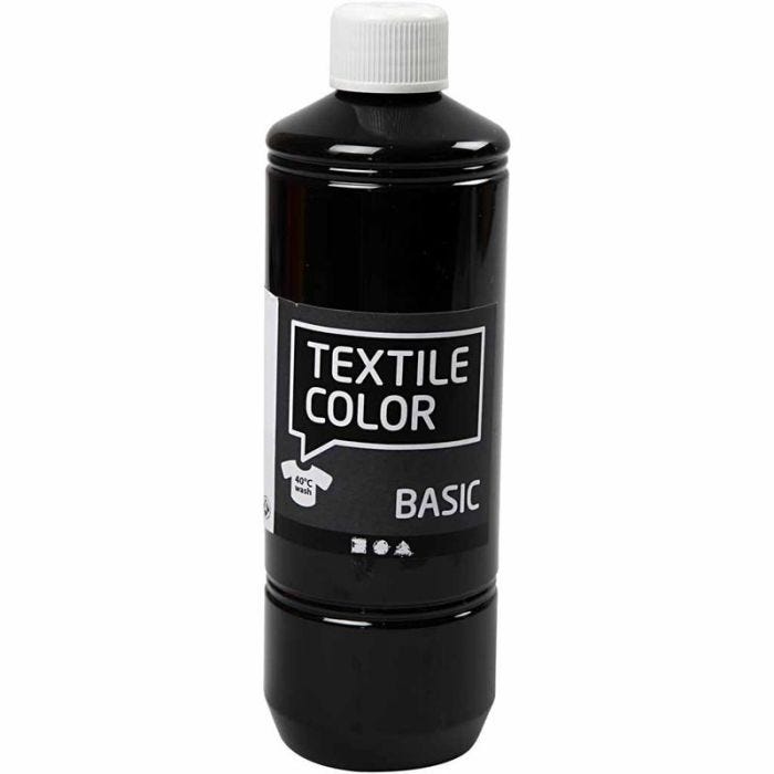 Textielkleur, zwart, 500 ml/ 1 fles