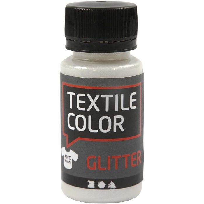 Textile Color, glitter, transparant, 50 ml/ 1 fles