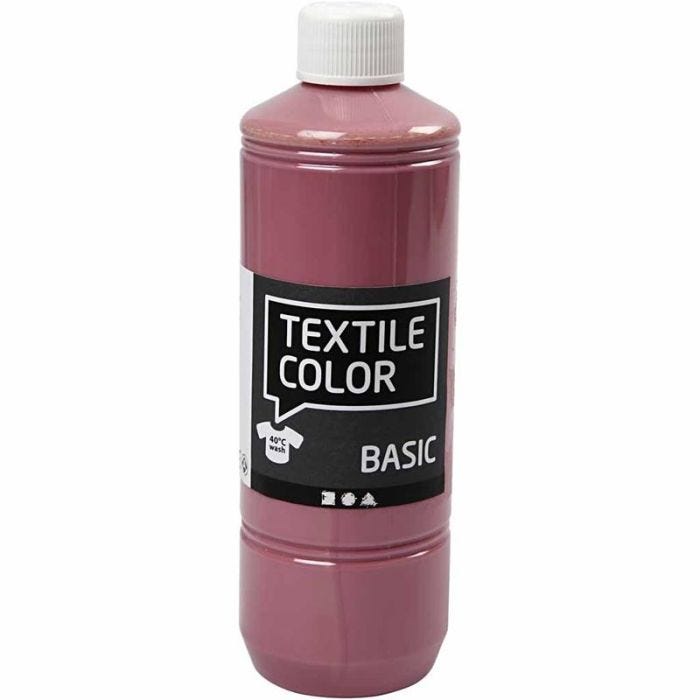 Textielkleur, donkerroze, 500ml/ 1 fles