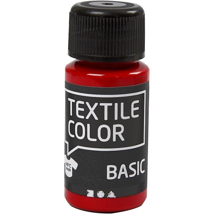 Textielkleur, rood, 50 ml/ 1 fles