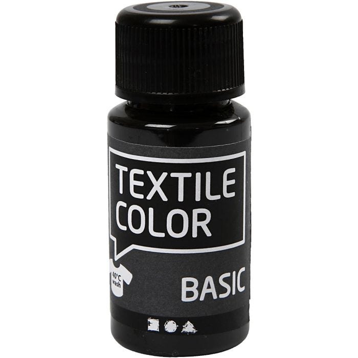 Textielkleur, zwart, 50 ml/ 1 fles