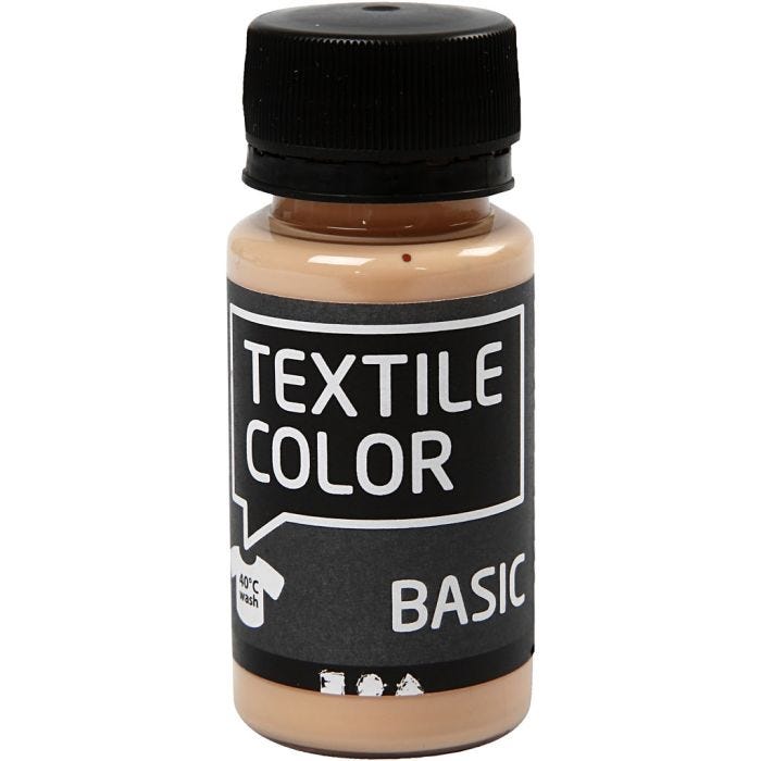 Textielkleur, licht beige, 50 ml/ 1 fles