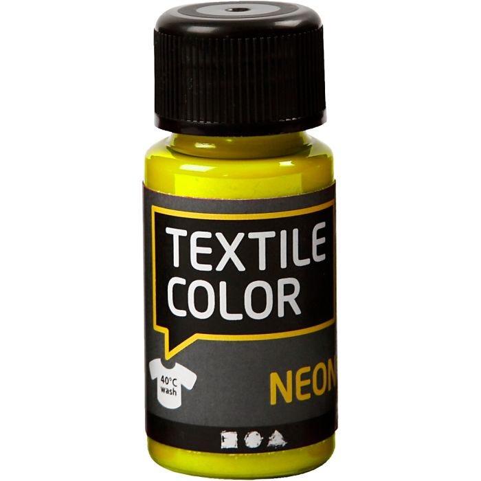 Textielkleur, neon geel, 50 ml/ 1 fles