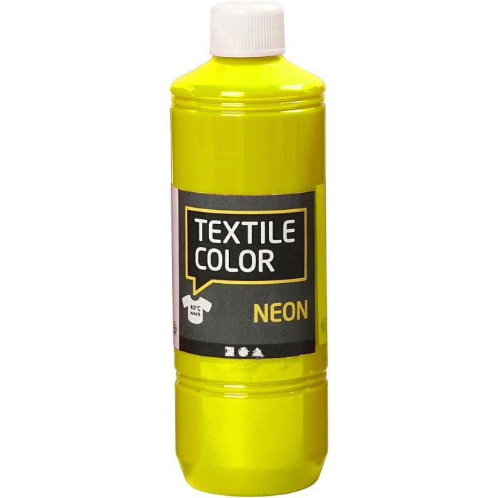 Textielkleur, neon geel, 500 ml/ 1 fles