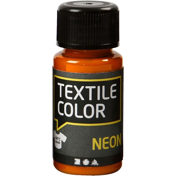 Textielkleur, neon oranje, 50 ml/ 1 fles