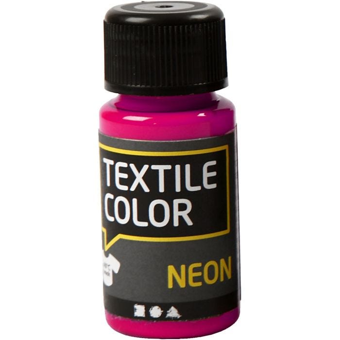 Textielkleur, neon roze, 50 ml/ 1 fles