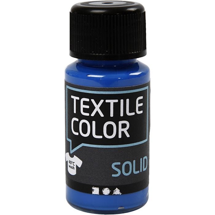 Textielkleur, dekkend, brilliant blauw, 50ml/ 1 fles