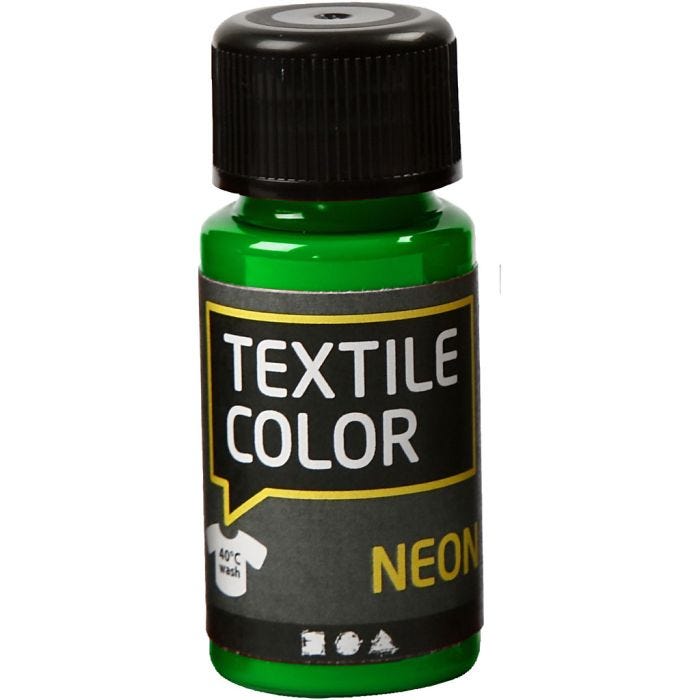 Textielkleur, neon groen, 50 ml/ 1 fles