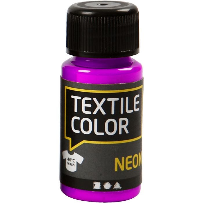 Textielkleur, neonpaars, 50 ml/ 1 fles