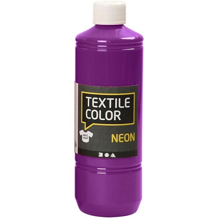 Textielkleur, neonpaars, 500 ml/ 1 fles