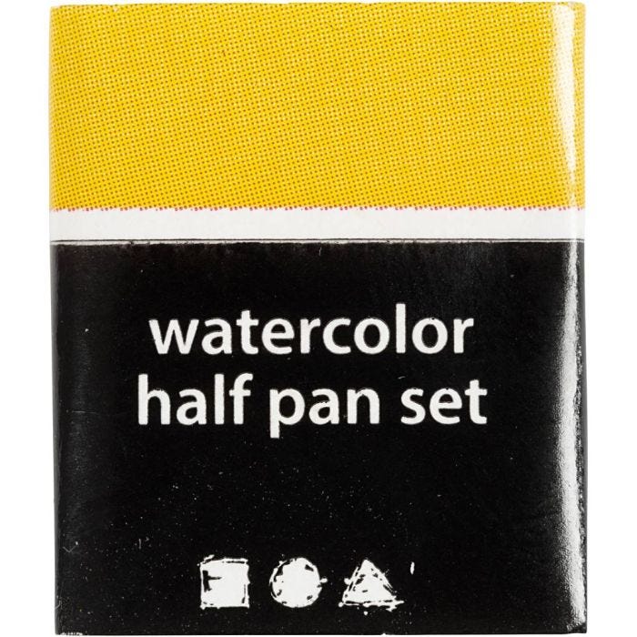 Art Aquarelverf, ½-pan, afm 10x15x20 mm, helder geel, 1 stuk
