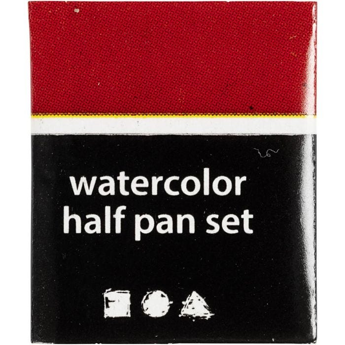 Art Aquarelverf, ½-pan, afm 10x15x20 mm, helder rood, 1 stuk