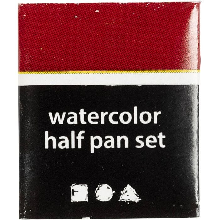 Art Aquarelverf, ½-pan, afm 10x15x20 mm, donkerrood, 1 stuk