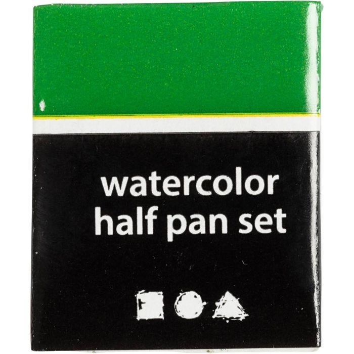 Art Aquarelverf, ½-pan, afm 10x15x20 mm, helder groen, 1 stuk