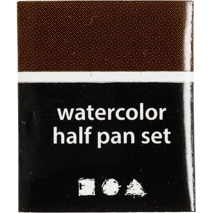 Art Aquarelverf, ½-pan, afm 10x15x20 mm, bruin, 1 stuk