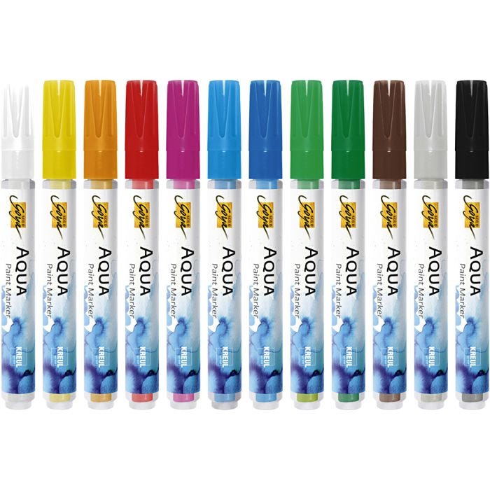 SOLO GOYA Aqua Paint Marker Display, diverse kleuren, 12stuk/ 1 doos