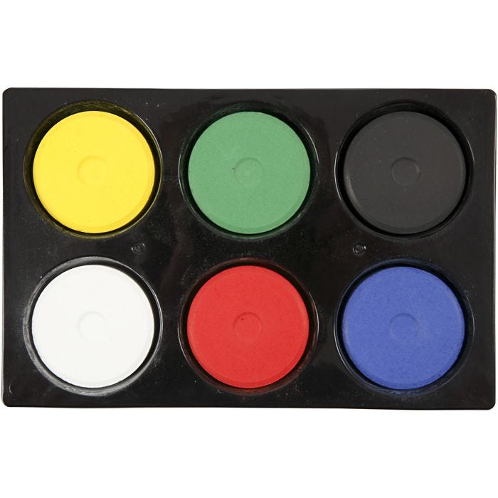 Waterverf, H: 16 mm, d 44 mm, primair kleuren, 1 doos