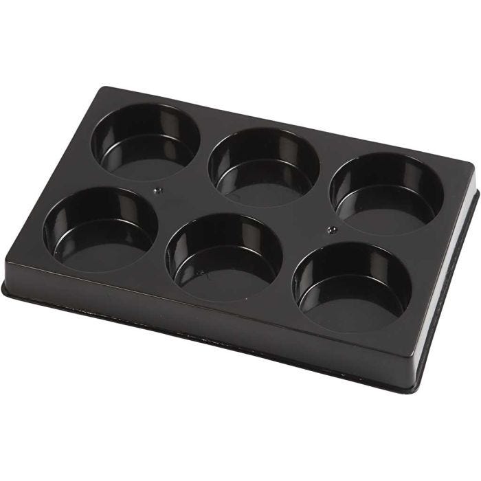 Waterverf palet, d 44 mm, afm 11x16 cm, zwart, 1 stuk