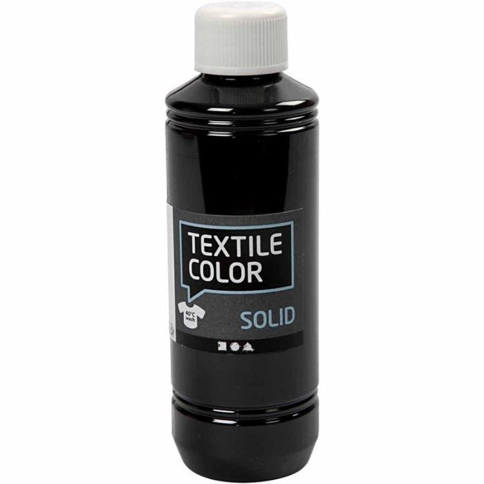 Textielkleur, dekkend, zwart, 250 ml/ 1 fles