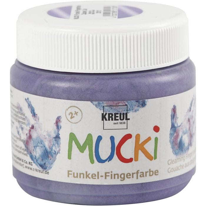Mucki Vingerverf, metallic paars, 150ml/ 1 Doosje