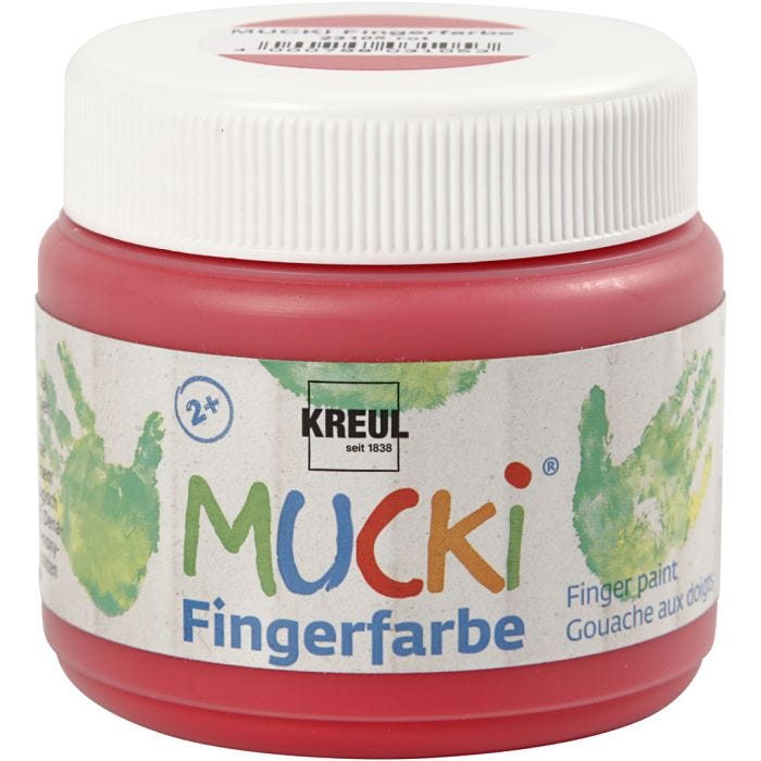 Mucki Vingerverf, rood, 150 ml/ 1 Doosje