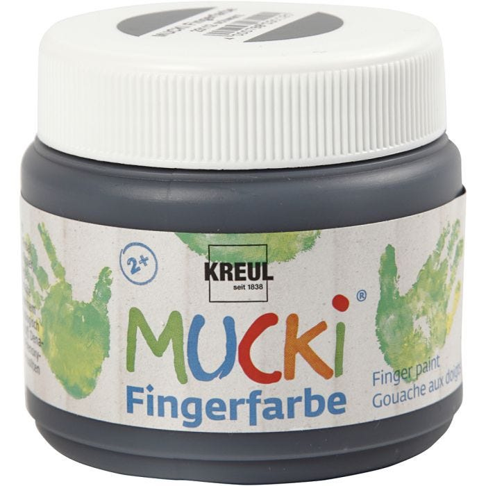 Mucki Vingerverf, zwart, 150 ml/ 1 Doosje