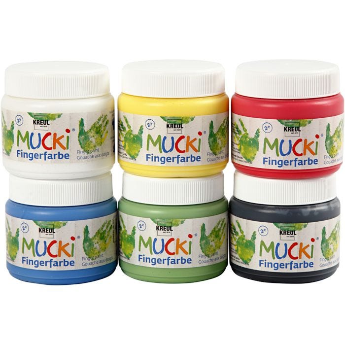 Mucki Vingerverf, diverse kleuren, 6x150 ml/ 1 doos