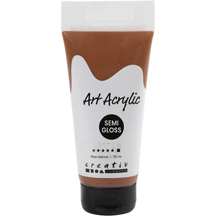 Acryl Verf, semi-glanzend, dekkend, raw sienna, 75 ml/ 1 fles