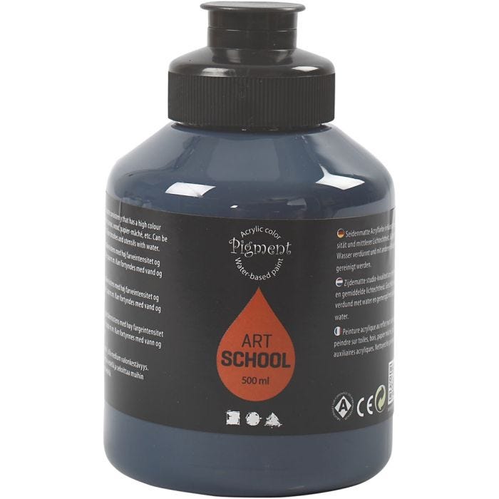 Acryl Verf, semi-glanzend, dekkend, indigo, 500 ml/ 1 fles