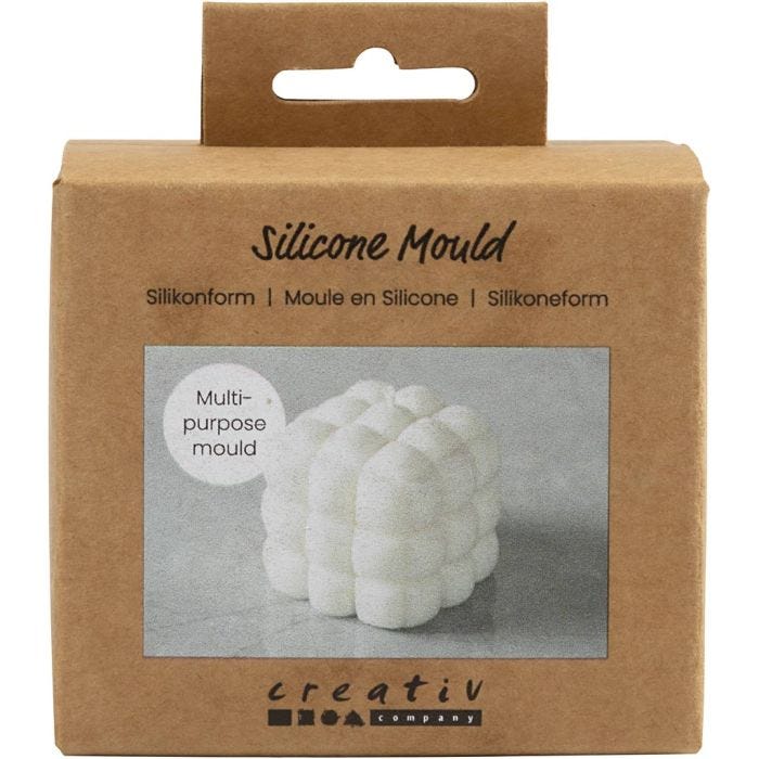 Siliconen Vorm, Vierkant met bubbels, H: 5 cm, B: 6 cm, d 6 cm, 1 stuk/ 1 doos