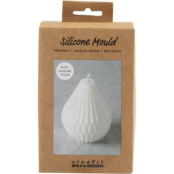 Siliconen Vorm, Geribbelde druppelvorm, H: 8 cm, d 7 cm, 1 stuk/ 1 doos