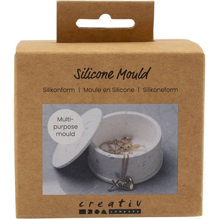 Siliconen vormen, Pot met deksel, H: 4,5 cm, d 7,5 cm, 1 stuk/ 1 doos