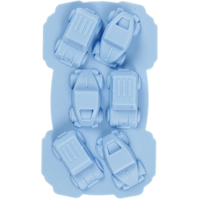 Siliconen vormen, auto's , H: 2,5 cm, L: 3 cm, B: 4,5 cm, 12,5 ml, 1 stuk