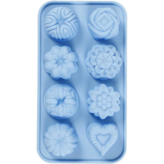 Siliconen vormen, cakejes, H: 2,5 cm, L: 4 cm, B: 4,5 cm, 25 ml, 1 stuk
