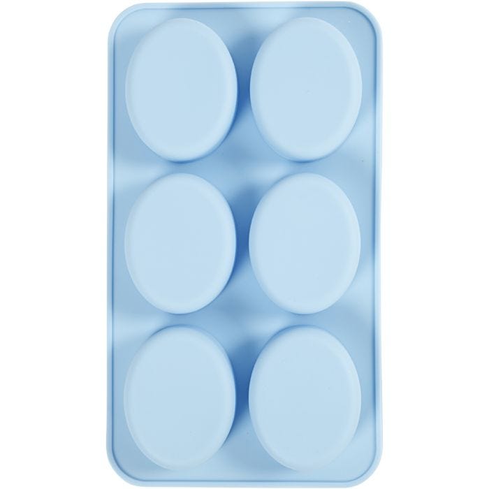 Siliconen vormen, H: 2,4 cm, L: 7,7 cm, B: 6 cm, 6x100 ml, 1 stuk