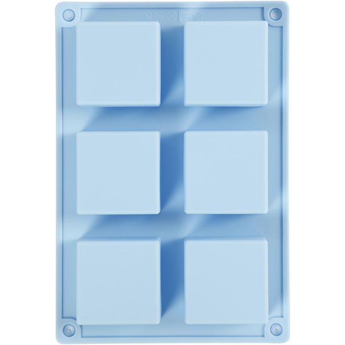 Siliconen vormen, H: 2,5 cm, L: 5 cm, B: 5 cm, 60 ml, 1 stuk